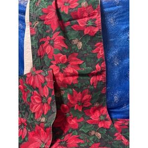Christmas Poinsettia Table Runner 68"  & 8 Placemat Set Holiday Sparkle